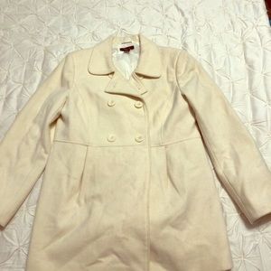 White Pea Coat- L